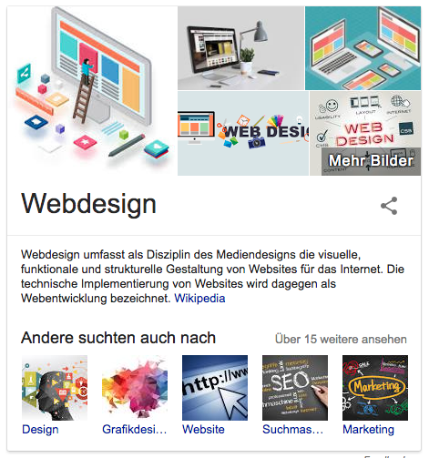Ergebnis des Knowledge-Graphs in den deutschen SERPs