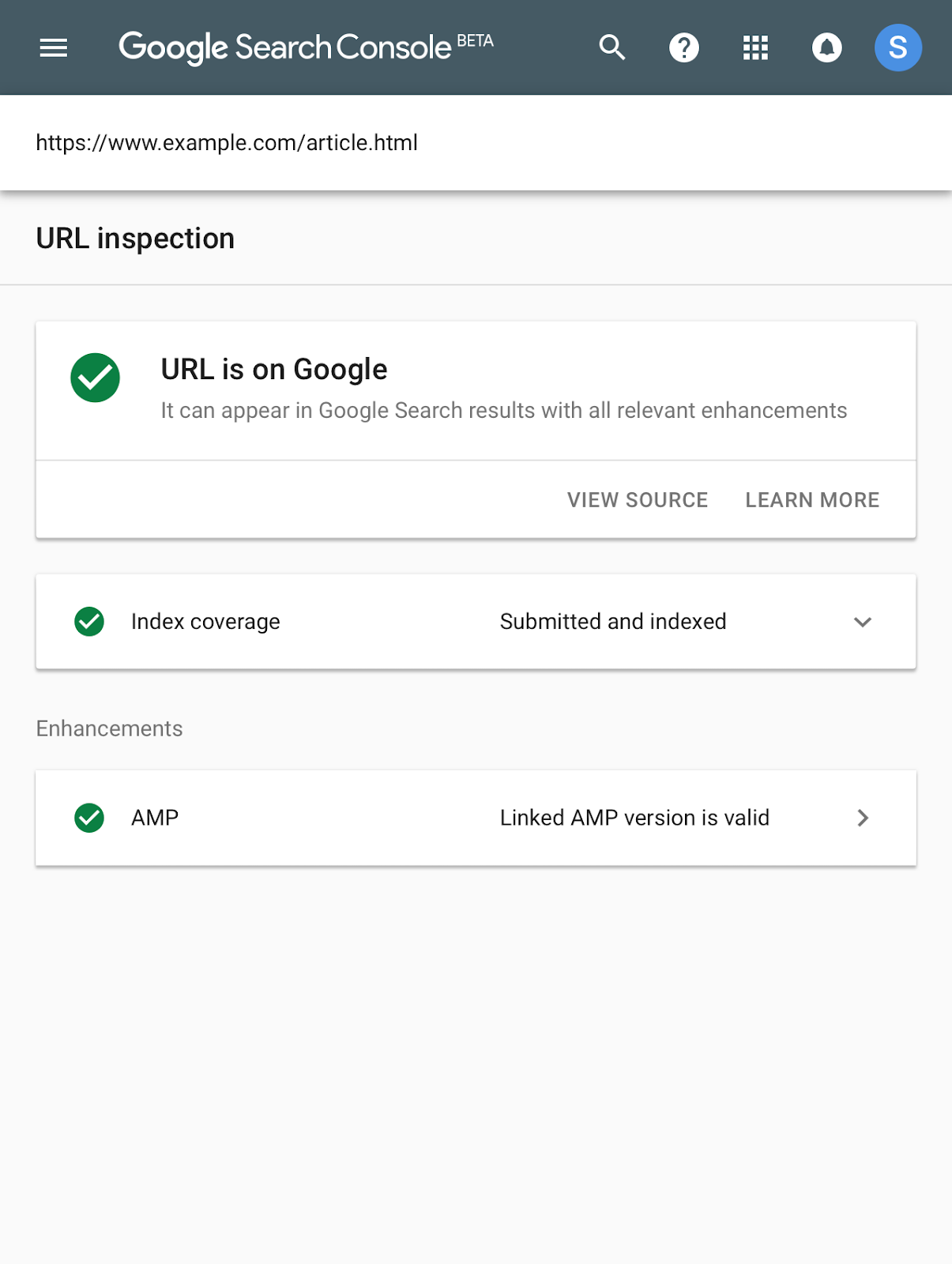 URL Inspection Tool