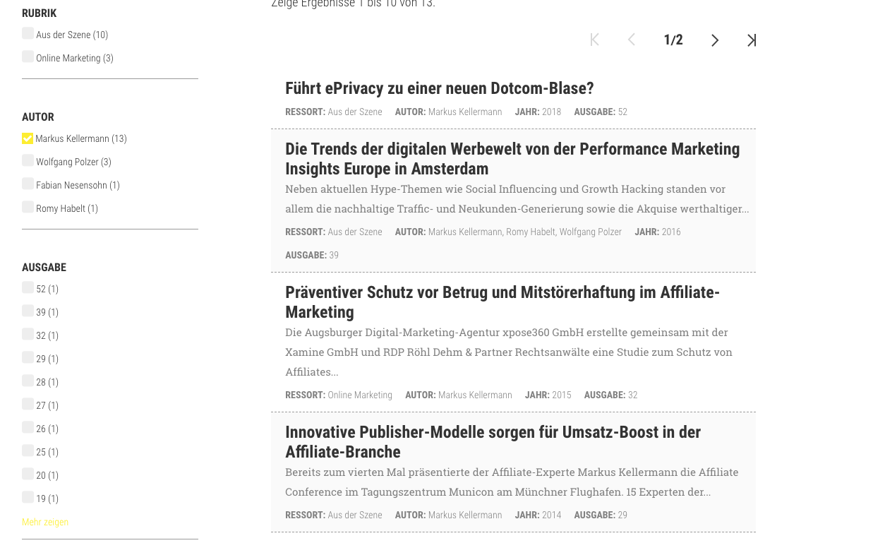Autoren der xpose360 im Archiv der Website Boosting